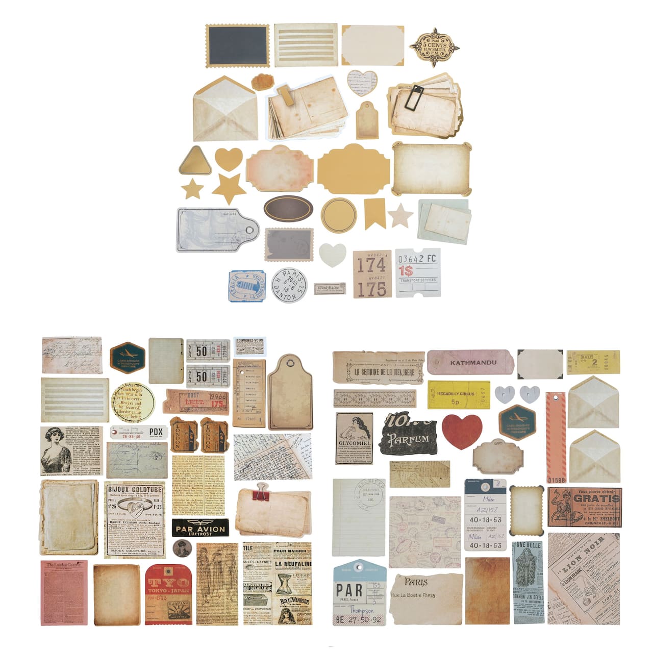 12 Pack: Vintage Newspaper & Correspondence Ephemera by Recollections™